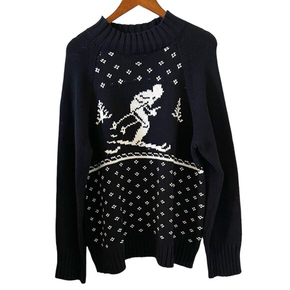 Chaps NEW Men's Skier Sweater In Black & White Size XXL - Picture 1 of 15